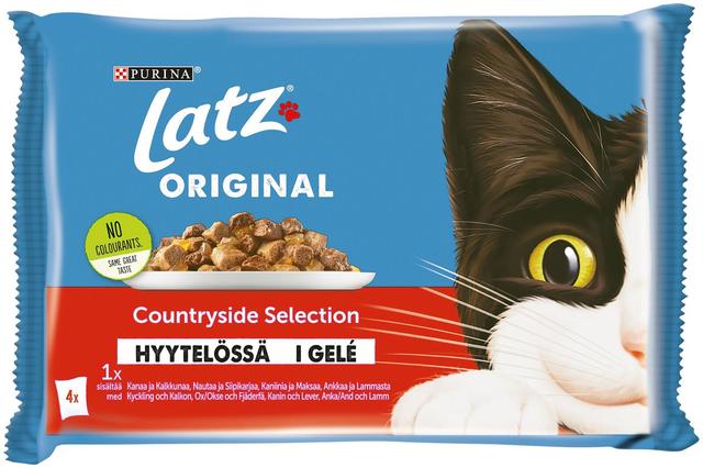 Latz Original 4x85g Countryside lajitelma hyytelössä 4 varianttia kissanruoka