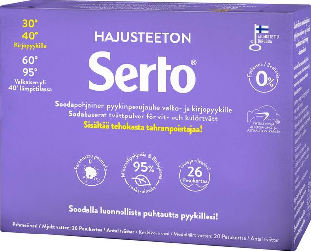 Serto 0,890kg Hajusteeton Pyykinpesujauhe