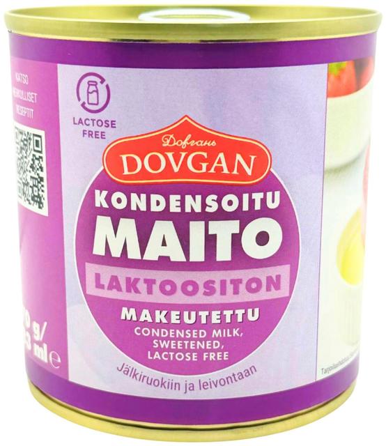 Dovgan Laktoositon Kondensoitu maito, makeutettu 370 g / 283 ml