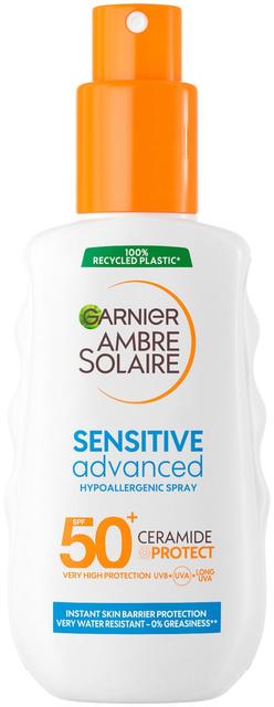 Garnier Ambre Solaire Sensitive Advanced Protection Spray Adults SK50+ aurinkosuojasuihke 150ml