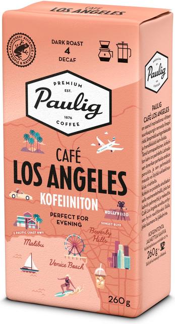 Paulig Café Los Angeles kofeiiniton kahvi suodatinjauhatus 260g