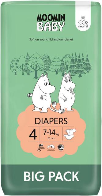 Moomin baby teipmähkmed 4 63tk 7-14kg