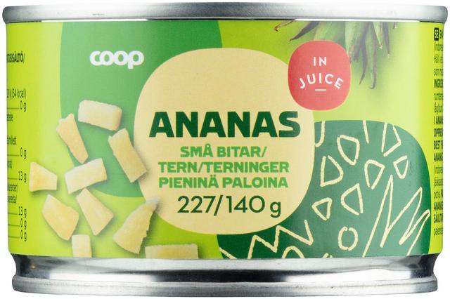 Coop ananas pieninä paloina mehussa 227/140gg