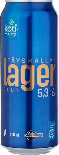 Kotimaista Täysmallaslager 5,3% 0,5L olut