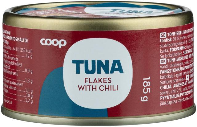 Coop tonnikala hiutaleina ja punaista chiliä MSC 185 g