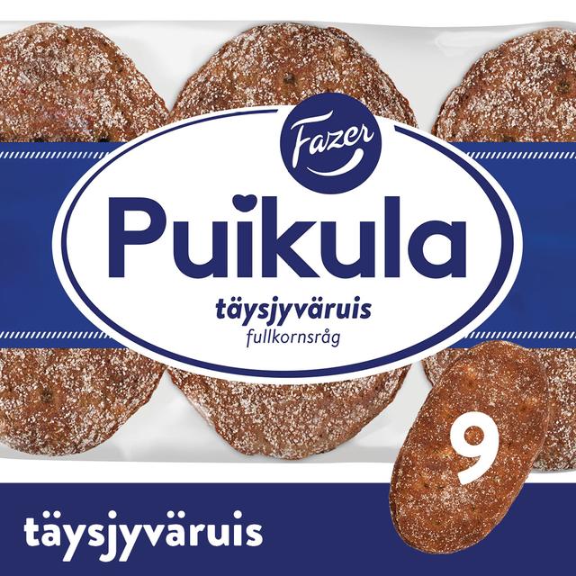 Fazer Puikula Täysjyväruis 9kpl 500g, täysjyväruisleipä