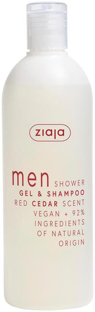 Ziaja Men 2in1 suihkugeeli-shampoo seetri 400 ml vegaaninen