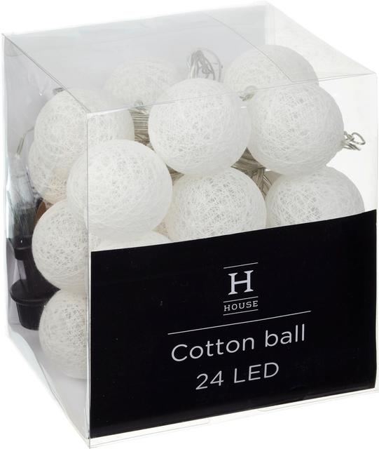 House Cotton ball ulkovalosarja 24 LED IP44, valkoinen