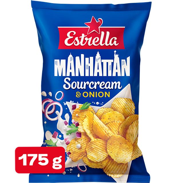 Estrella Manhattan Sourcream & Onion sipsi 175g