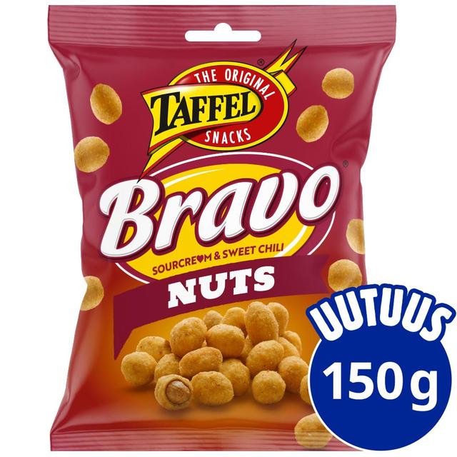 Taffel Bravo Nuts sourcream & sweet chili kuorrutettu maapähkinä 150g