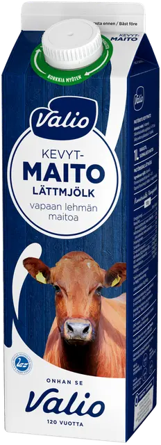 Valio vapaan lehmän kevytmaito 1 l