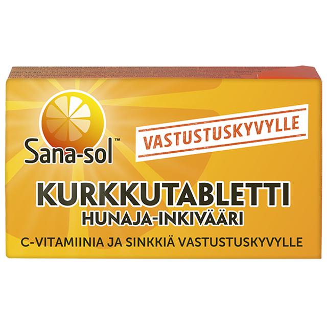 Sana-sol Hunaja-Inkivääri sokeriton kurkkutabletti ravintolisä 16kpl / 48g
