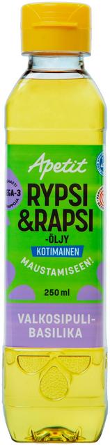 Apetit Kotimainen Rypsi&rapsiöljy valkosipuli-basilika 250ml