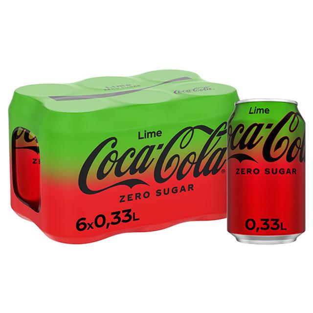 6-pack Coca-Cola Zero Sugar Lime virvoitusjuoma tölkki 0,33 L