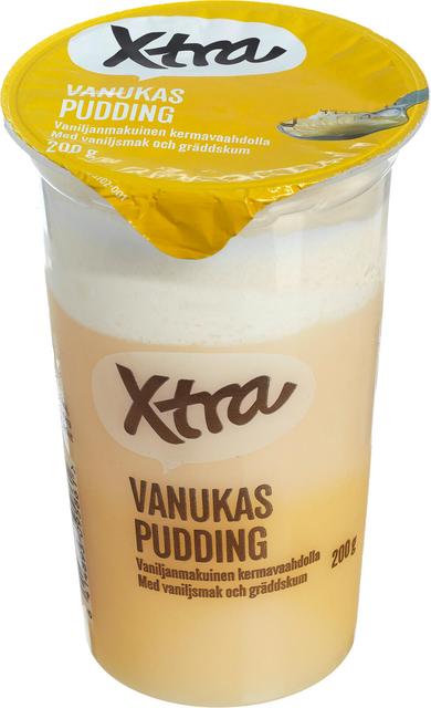 Xtra vaniljanmakuinen vanukas kermavaahdolla 200 g