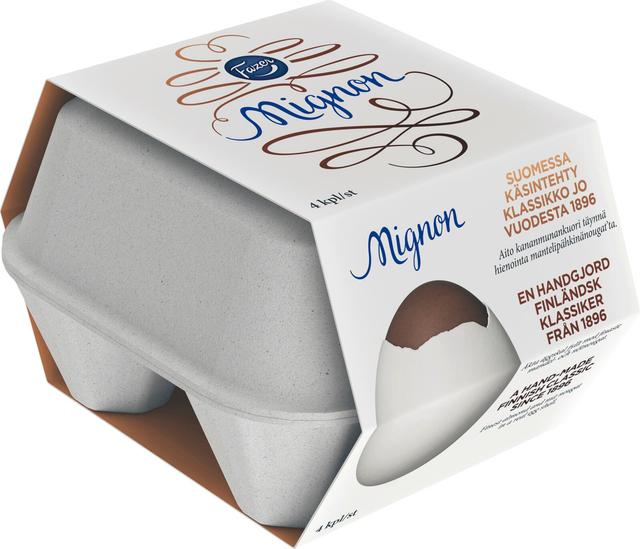 Fazer Mignon manteli-pähkinänougat suklaamuna 4x52g