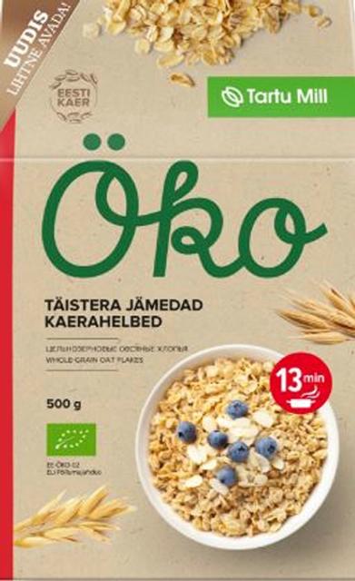 Täistera jämedad kaerahelbed 500 g, öko