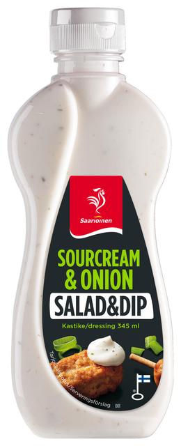 Saarioinen Sour Cream & Onion salaatti- ja dippikastike 345ml