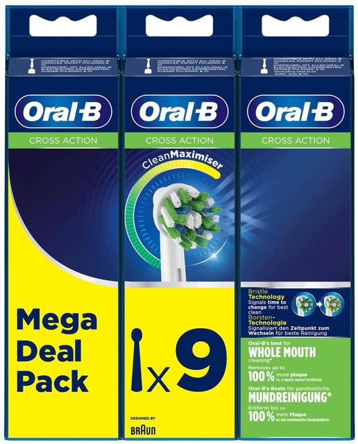 Oral-B Vaihtoharja CrossAction CleanMaximiser-Tekniikalla 9 Kpl