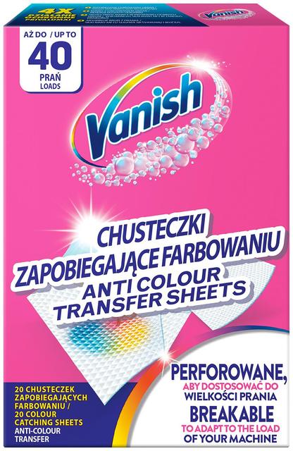 Vanish Color Prodect värvipüüdjad 20 tk, kuni 40 pesukorda