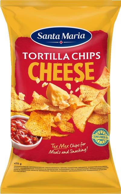 Santa Maria Tortilla Chips Cheese juuston makuiset maissitortillalastut 475 g