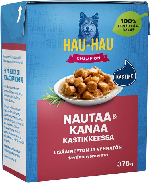 Hau-Hau Champion Nautaa ja kanaa kastikkeessa 375 g