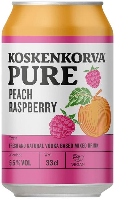Koskenkorva PURE Peach-Raspberry 5,5% 33cl