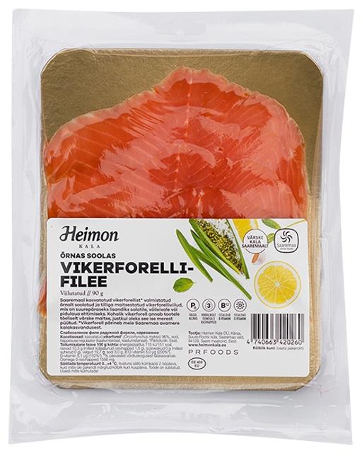 Õrnas soolas vikerforellifilee, viilutatud 90 g