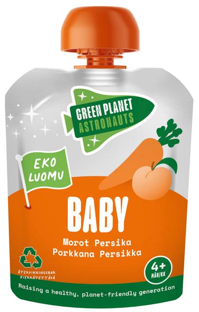 Green Planet Astronauts Luomu Porkkana-Persikkasose 4kk 70g