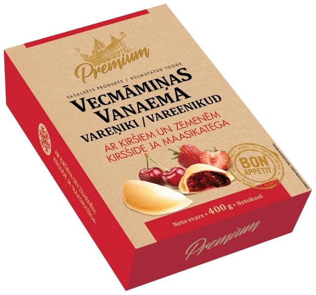 Vanaema vareenikud kirsside ja maasikatega Premium 400g