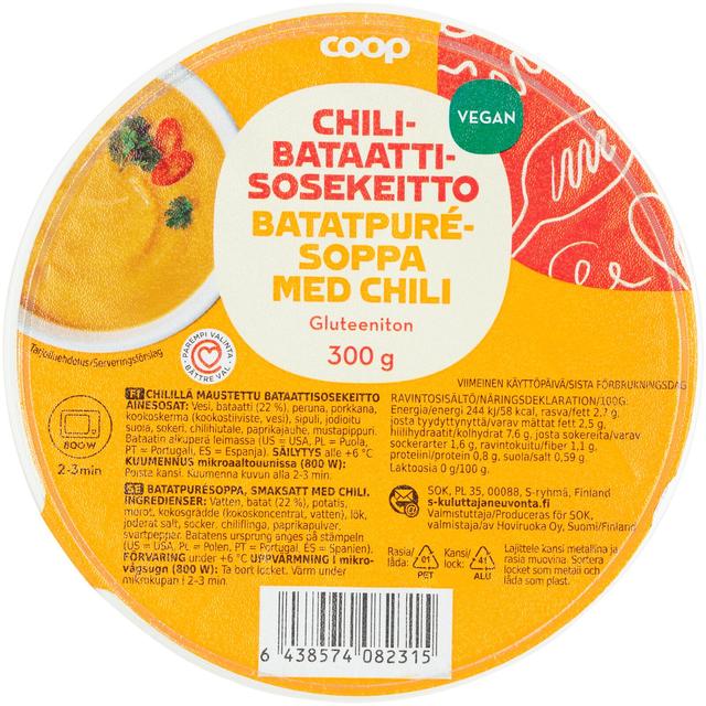 Coop chili-bataattisosekeitto laktoositon 300g