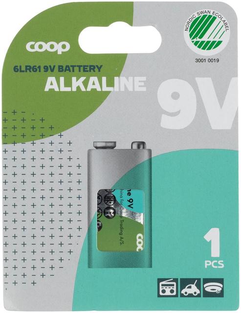 Coop alkaliparisto 9V/6LR61 1 kpl