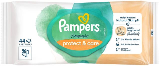 Pampers Harmonie Protect&Care niisked salvrätikud 44tk