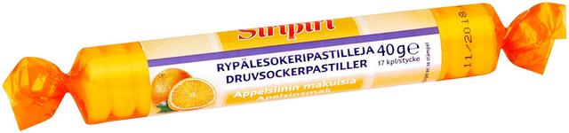 Siripiri rypälesokeripastilli appelsiini 17kpl