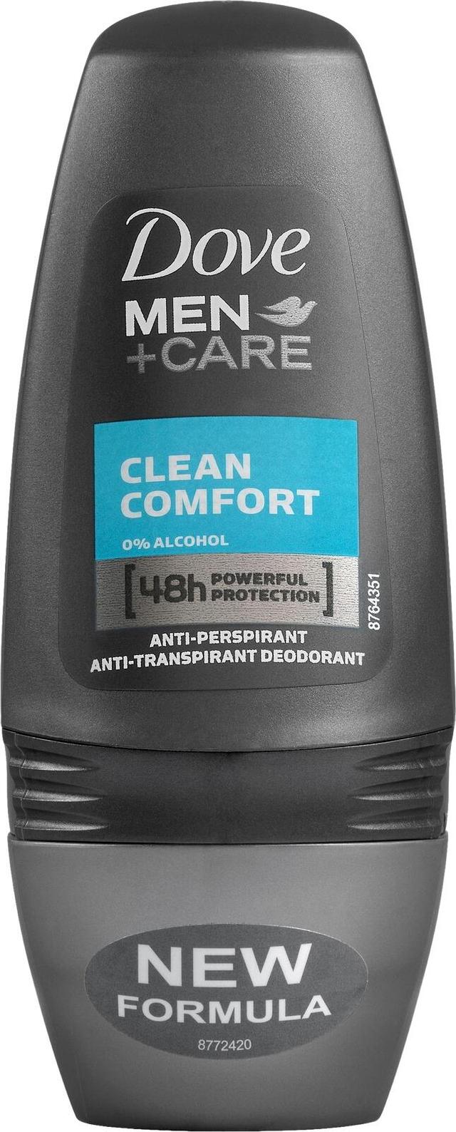 Dove Men+Care Clean Comfort Antiperspirantti Deodorantti Roll-on Miehille 48 h suoja Kosteuttaa ihoa 50 ml