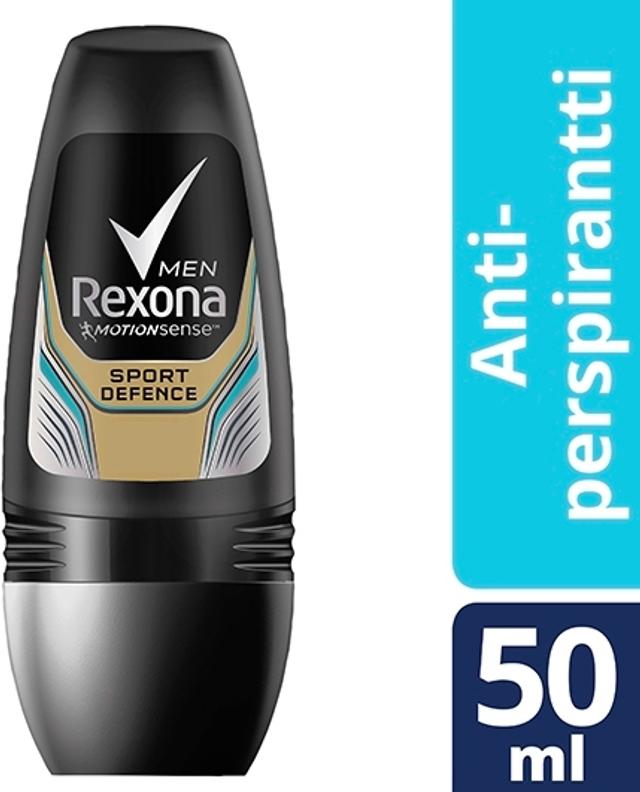 Rexona for Men Sport Defence Antiperspirantti Deodorantti Roll-on Miehille 48 h suoja Hikoilua vastaan 50 ml