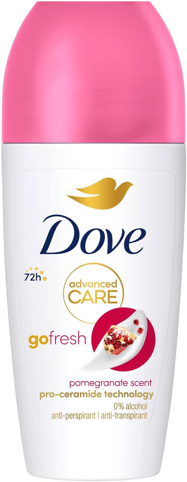 Dove 72h Advanced Care Pomegranate Antiperspirantti Deodorantti Roll-on mukana kosteusvoide 50 ml