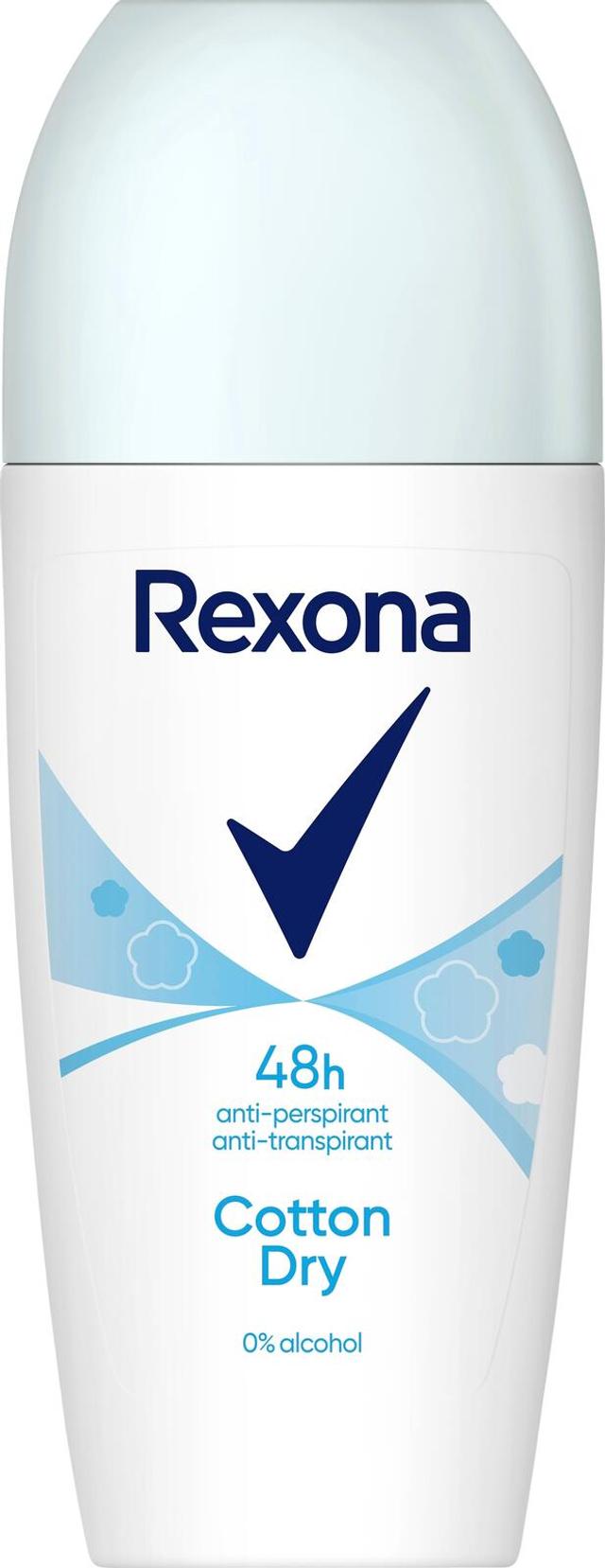 Rexona 48h Cotton Dry Antiperspirantti Deodorantti Roll-on naisille 50 ml