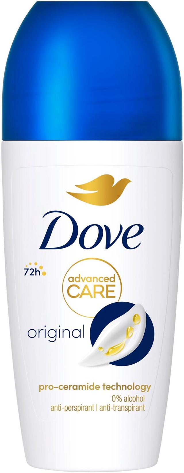 Dove 72h Advanced Care Original Antiperspirantti Deodorantti Roll-on mukana kosteusvoide 50 ml