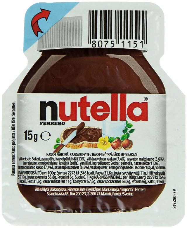 Nutella hasselpähkinä-kaakaolevite 15g