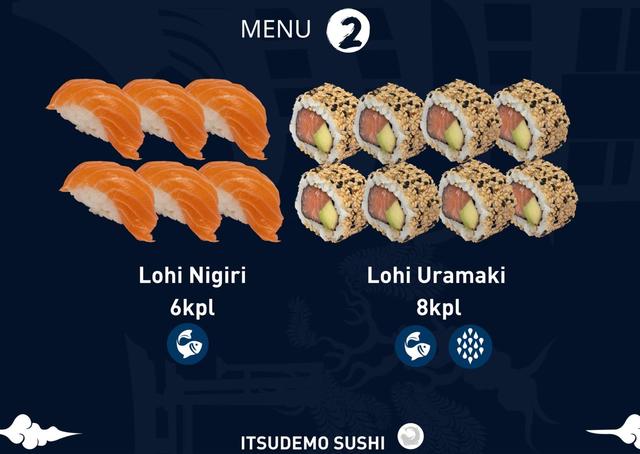 Itsudemo Sushi Box, 6*Lohi Nigiri 6, 8*Lohi Uramaki