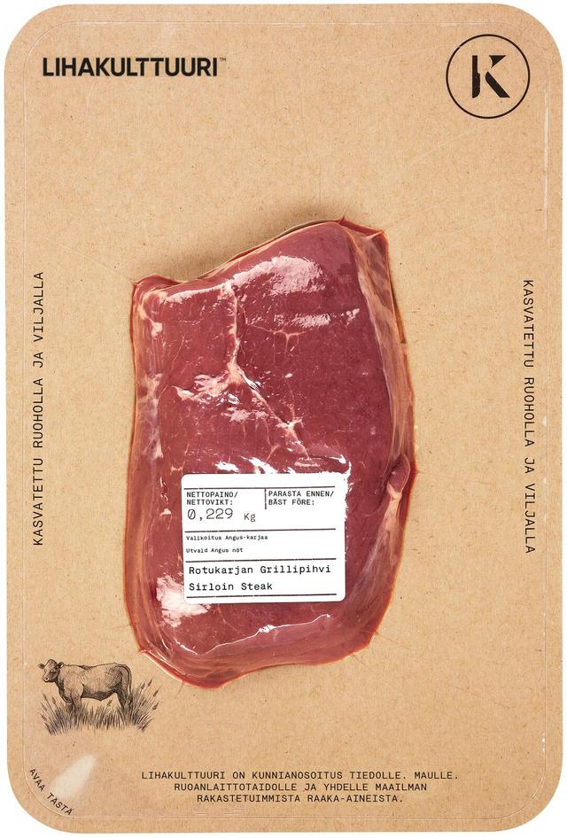 Lihakulttuuri sirloin steak/naudan grillipihvi n. 300 g