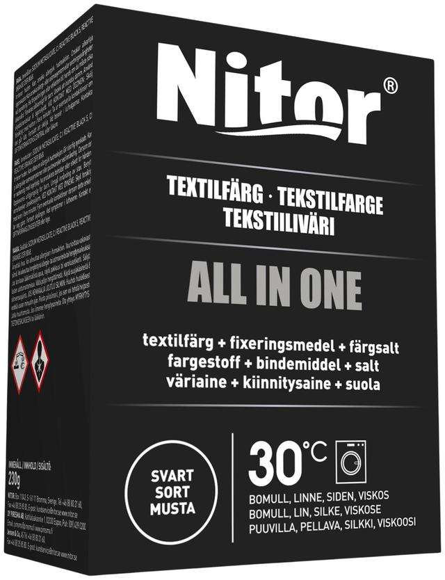 Nitor Tekstiiliväri All in one 230g musta