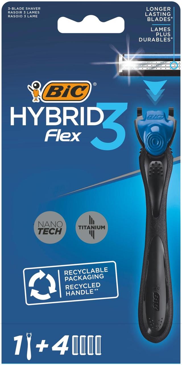 BIC Hybrid Flex 3 varsi ja 4 vaihtoterää