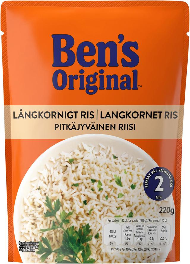 Ben's Original Pitkäjyväinen valmisriisi 220g