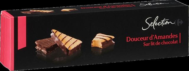 Carrefour Selection Douceur d'Amandes Sur lit de chocolat suklaa-mantelikeksi 100 g
