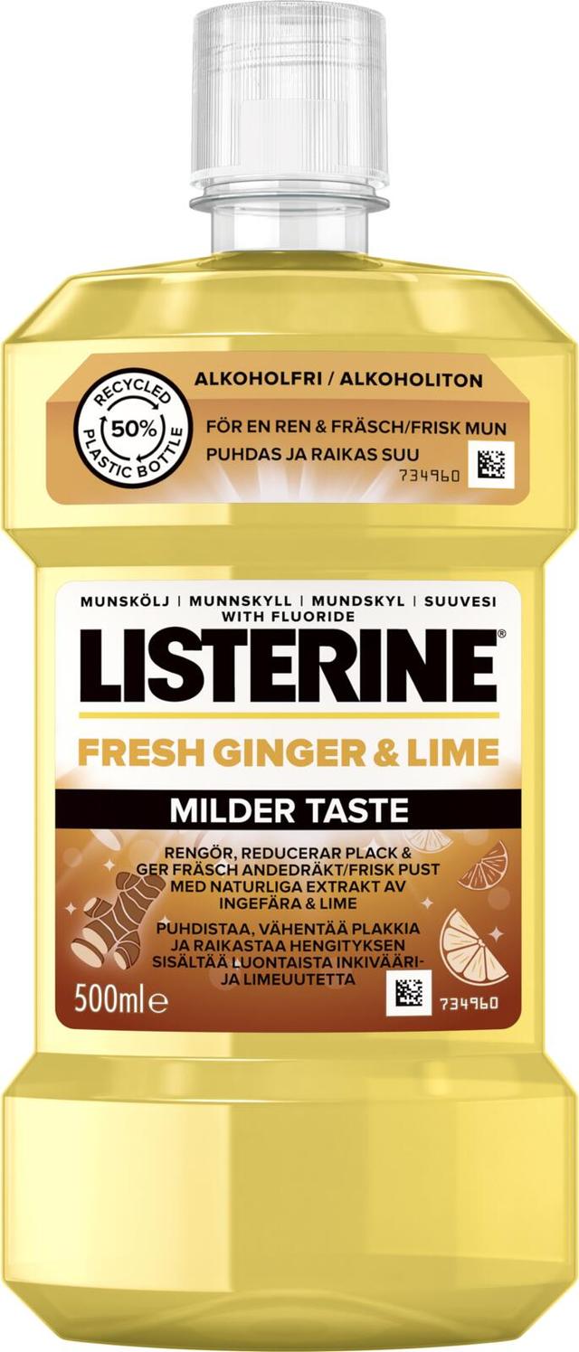 Listerine Fresh Ginger & Lime Milder Taste suuvesi, 500 ml