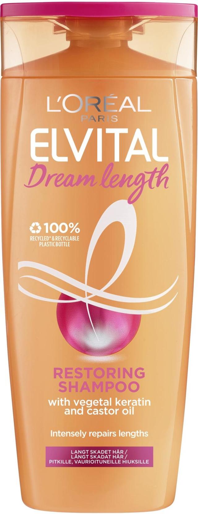 L'Oréal Paris Elvital Dream Length Restoring shampoo pitkille, vaurioituneille hiuksille 250ml