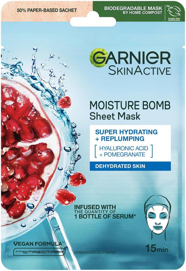 Garnier SkinActive Moisture Bomb kosteuttava kangasnaamio kasvoille 28g