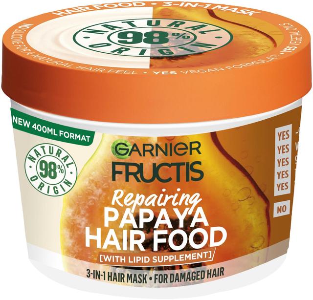 Garnier Fructis Hair Food Papaya hiusnaamio vaurioituneille hiuksille 400 ml